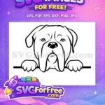 Free Black Outline Puppy Free Sad Eyes Peeking Free SVG - Instant Download