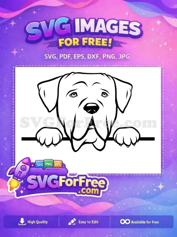 Free Sad Eyes Free Droopy Face Peeking Dog Free SVG