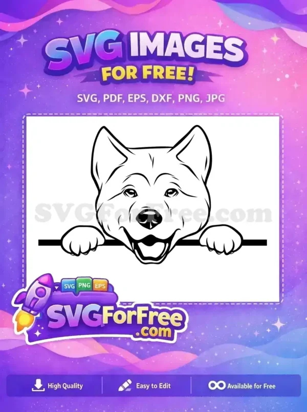 Free Smiling Puppy Face Free Peeking Over Fence Cartoon Free SVG