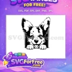 Free Cute Dog Face Free Peeking Window Funny Free SVG 1 - Instant Download