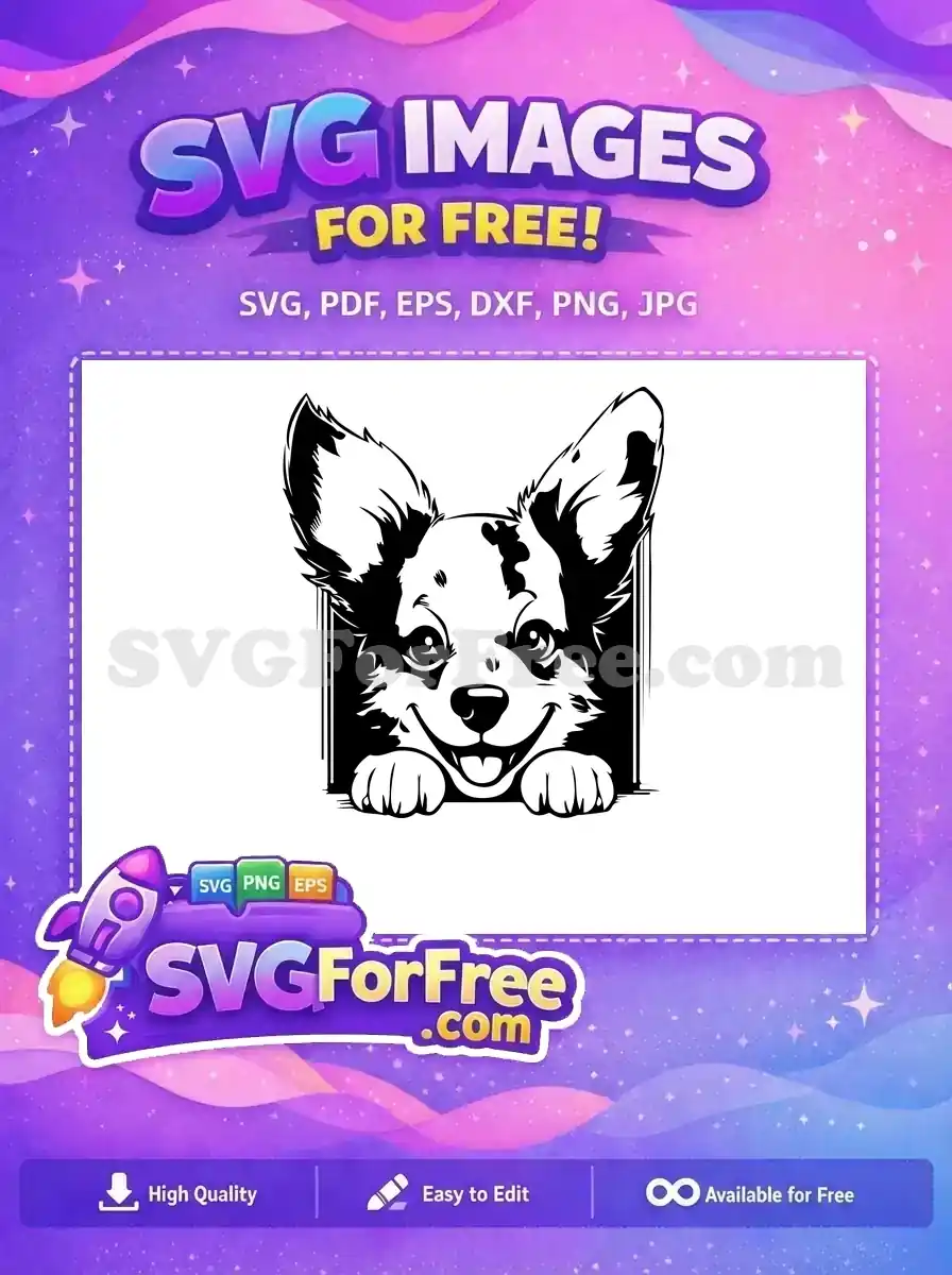 Free Cute Dog Face Free Peeking Window Funny Free SVG 1