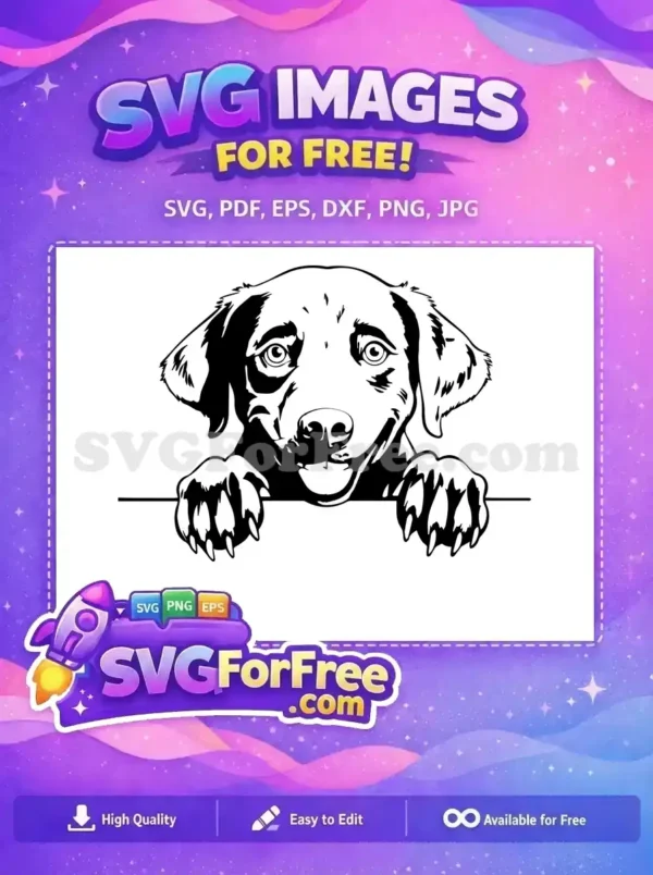 Free Labrador Puppy Face Free Peeking Design Free SVG