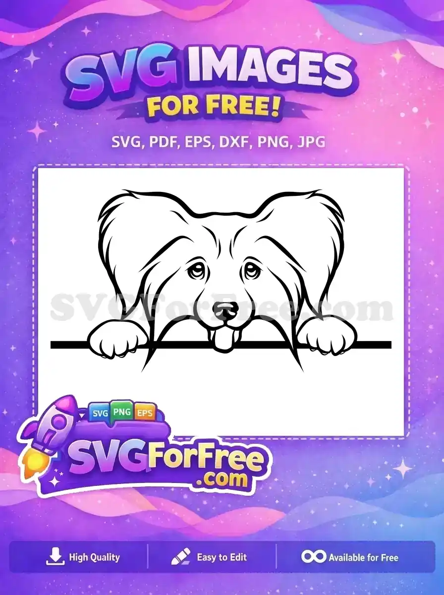 Free Cute Puppy Eyes Free Tongue Out Peeking Dog Free SVG