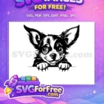Free Chihuahua Puppy Face Free Peeking Dog Art Free SVG - Instant Download