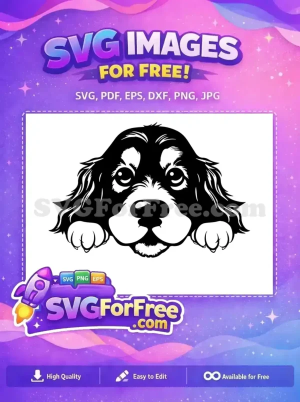Free Cute Puppy Eyes Free Peeking Dog Silhouette Free SVG 6