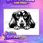 Free Fluffy Ears Free Cute Eyes Peeking Dog Free SVG - Instant Download