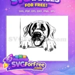 Free Smiling Dog Free Tongue Out Peeking Free SVG - Instant Download