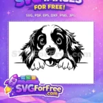 Free Cute Eyes Free Black White Peeking Dog Free SVG - Instant Download