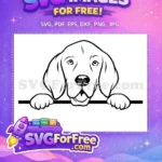 Free Cute Puppy Face Free Peeking Dog Art Free SVG 1 - Instant Download