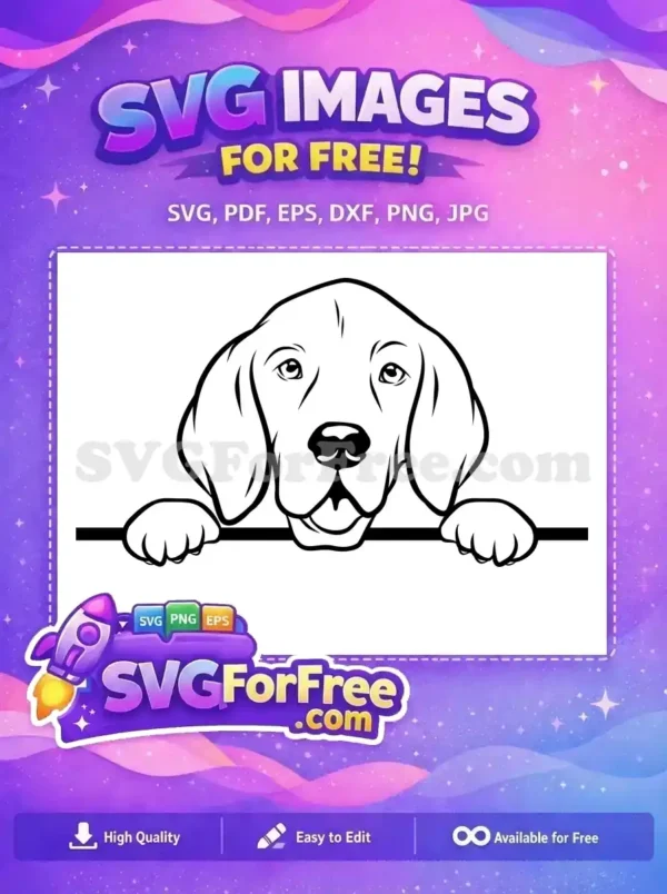Free Cute Puppy Face Free Peeking Dog Art Free SVG 1