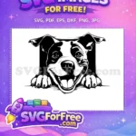 Free Smiling Dog Free Peeking Design Funny Free SVG - Instant Download