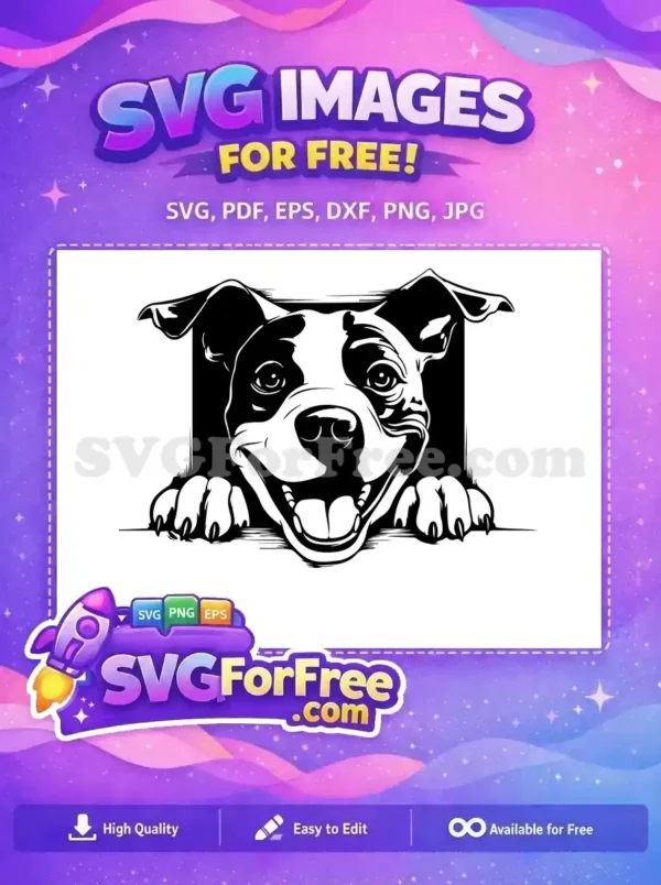 Free Smiling Dog Free Peeking Design Funny Free SVG