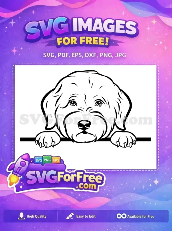 Free Puppy Peeking Free Adorable Eyes Dog Free SVG