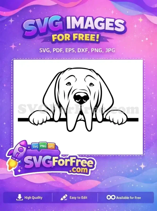 Free Droopy Eyes Free Large Snout Peeking Dog Free SVG