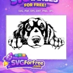 Free Cute Eyes Free Peeking Dog Silhouette Free SVG - Instant Download