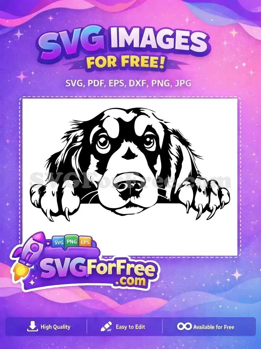Free Cute Eyes Free Peeking Dog Silhouette Free SVG