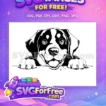 Free Happy Dog Face Free Peeking Paws Pet Free SVG - Instant Download