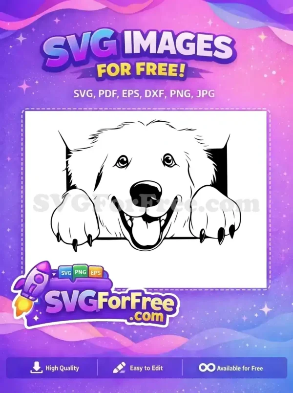 Free Smiling Puppy Free Peeking Dog Design Free SVG
