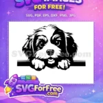 Free Cute Puppy Face Free Black White Dog Free SVG - Instant Download