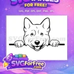 Free Smiling Face Free Peeking Paws Dog Free SVG - Instant Download