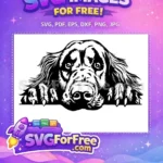 Free Black White Dog Free Peeking Silhouette Animal Free SVG - Instant Download