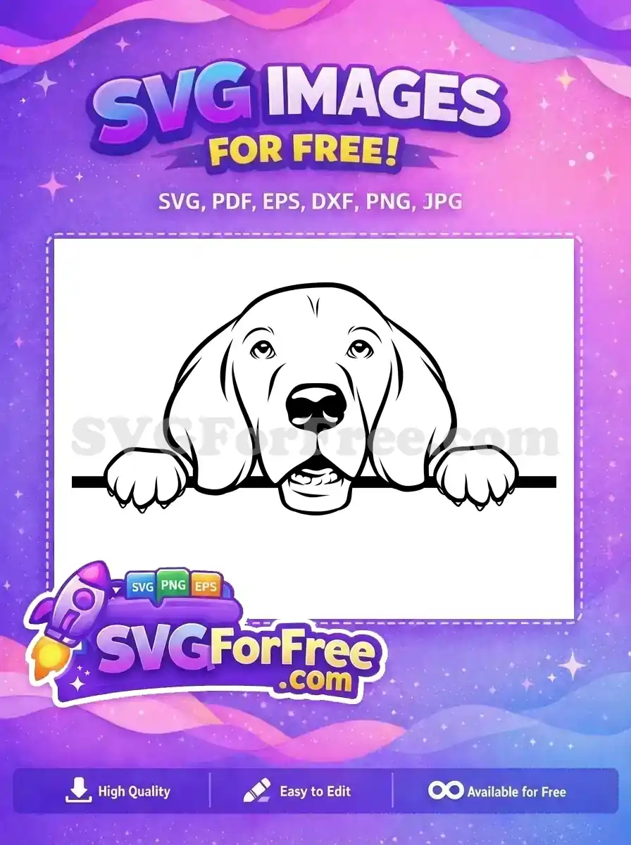 Free Cute Puppy Face Free Peeking Dog Portrait Free SVG 2