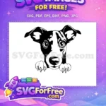 Free Cute Puppy Free Peeking Dog Art Free SVG 1 - Instant Download