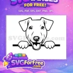 Free Smiling Jack Russell Free Peeking Dog Portrait Free SVG 2 - Instant Download