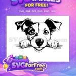 Free Cute Puppy Eyes Free Black White Dog Frame Free SVG - Instant Download