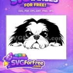 Free Fluffy Eyes Free Peeking Dog Silhouette Free SVG - Instant Download