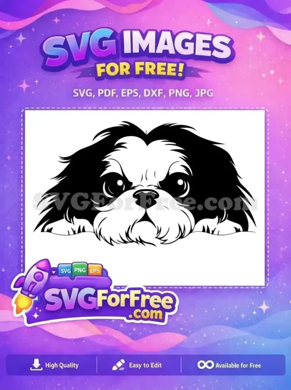 Free Fluffy Eyes Free Peeking Dog Silhouette Free SVG