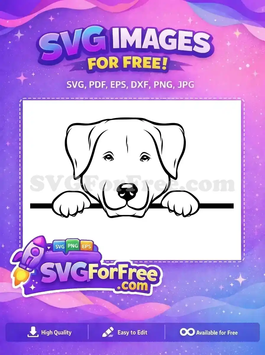 Free Labrador Retriever Puppy Free Peeking Dog Simple Free SVG