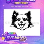 Free Happy Dog Free Peeking Dog Cartoon Free SVG - Instant Download
