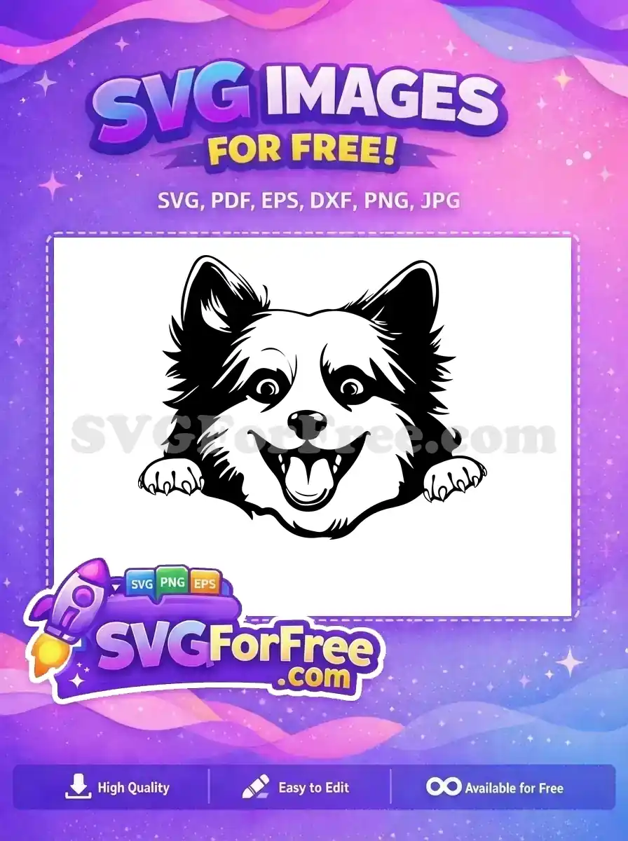 Free Happy Dog Free Peeking Dog Cartoon Free SVG