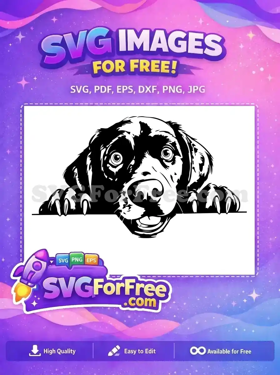 Free Black Labrador Free Peeking Paws Dog Free SVG