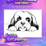 Free Cute Puppy Face Free Peeking Dog Portrait Free SVG 3 - Instant Download