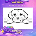 Free Cute Puppy Eyes Free Peeking Dog Art Free SVG 6 - Instant Download