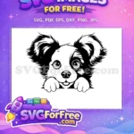Free Adorable Puppy Eyes Free Peeking Dog Portrait Free SVG - Instant Download