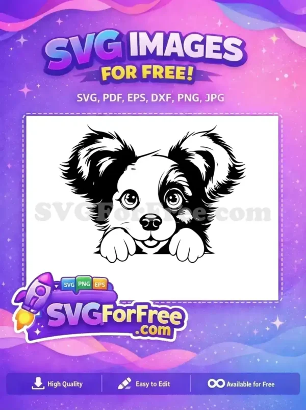 Free Adorable Puppy Eyes Free Peeking Dog Portrait Free SVG