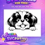 Free Cute Puppy Face Free Tongue Out Peekaboo Free SVG - Instant Download