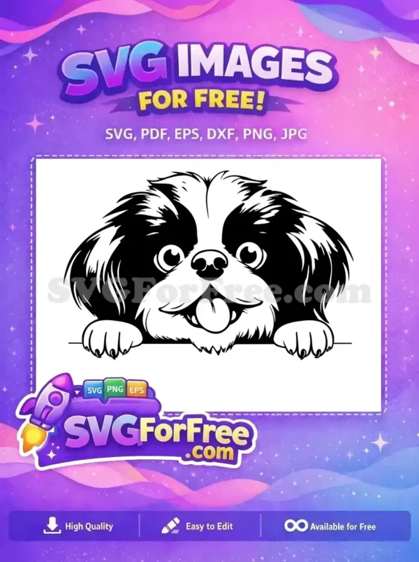 Free Cute Puppy Face Free Tongue Out Peekaboo Free SVG