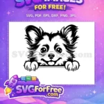Free Happy Fluffy Dog Free Big Eyes Peeking Pomeranian Free SVG - Instant Download
