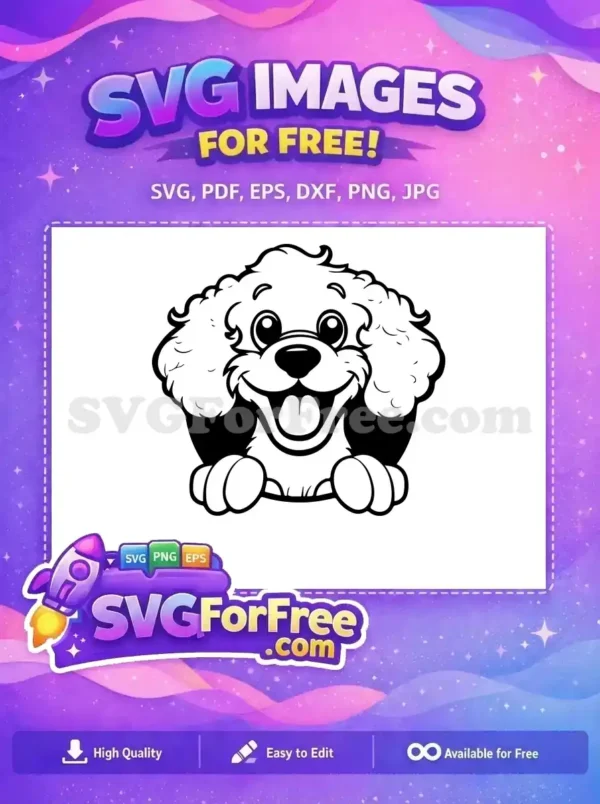 Free Smiling Puppy Free Peeking Paws Dog Free SVG