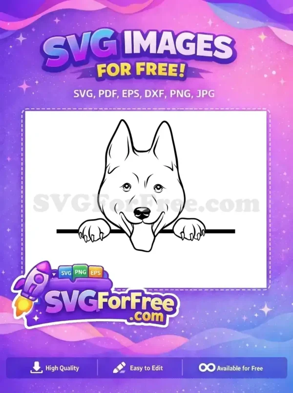 Free Husky Puppy Peeking Free Tongue Out Cute Free SVG Free Husky Puppy Peeking Free Tongue Out Cute Free SVG