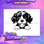 Free Cute Puppy Eyes Free Peeking Dog Portrait Free SVG - Instant Download