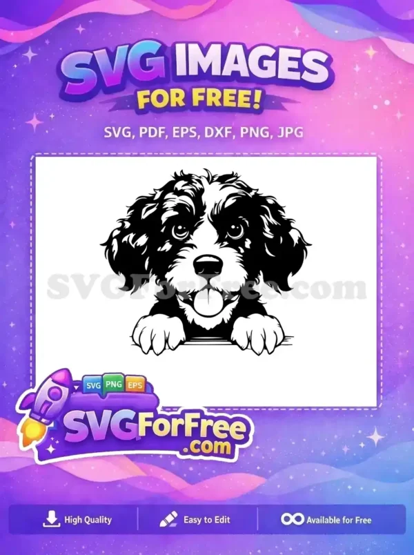 Free Cute Puppy Eyes Free Peeking Dog Portrait Free SVG