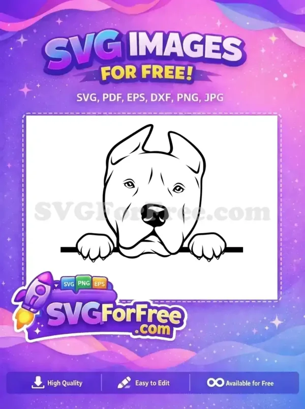 Free Pitbull Peeking Free Bold Outline Cute Free SVG Free Pitbull Peeking Free Bold Outline Cute Free SVG