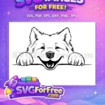 Free Smiling Dog Free Peeking Paws Pet Free SVG - Instant Download