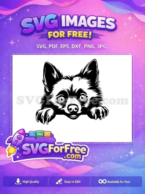 Free Cute Eyes Free Black Dog Peeking Free SVG