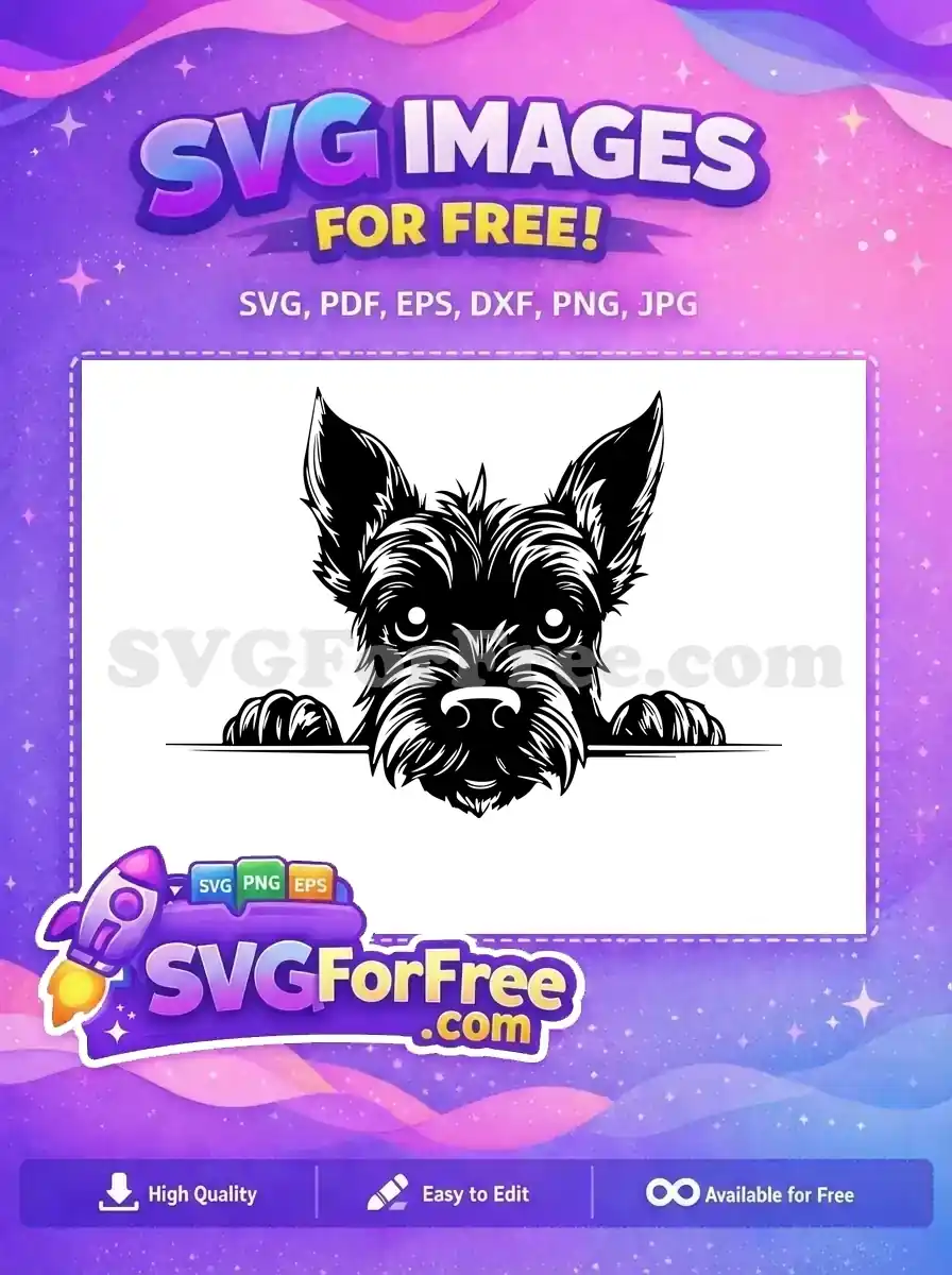 Free Cute Puppy Eyes Free Peeking Dog Silhouette Free SVG 8